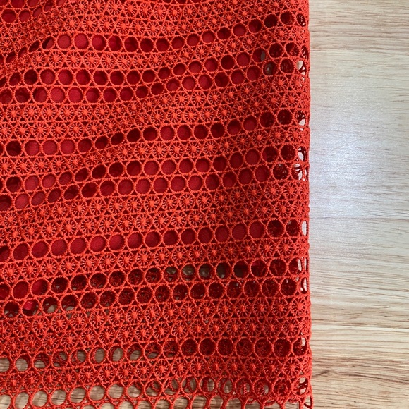 WITCHERY Red Lace Off The Shoulder Lined Cocktail Party Dress Size AU 10 - Picture 6 of 7